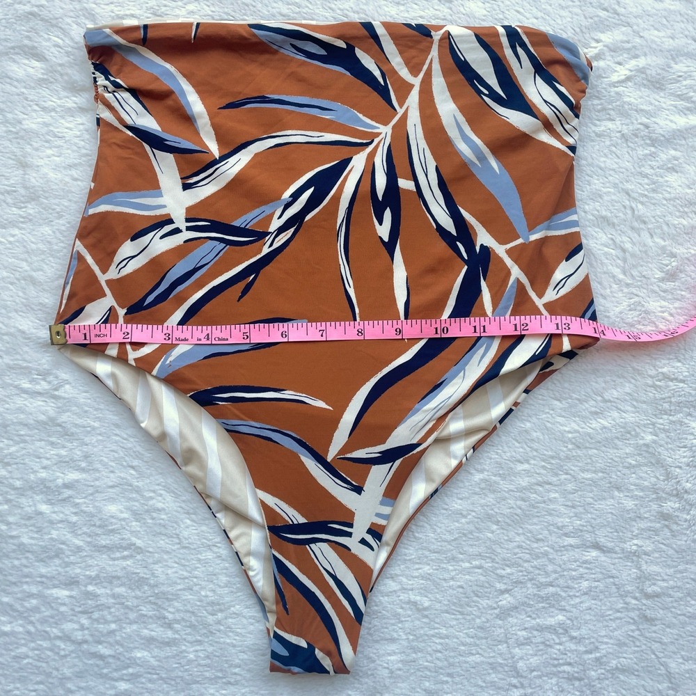 NWT Cala de la Cruz Scarlet High Waisted Bikini Bottoms Palmanaran Palm Medium - Picture 4 of 9